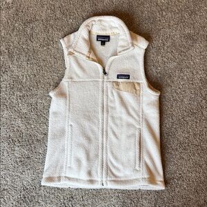 Patagonia Cream-White Fleece Vest women’s small
